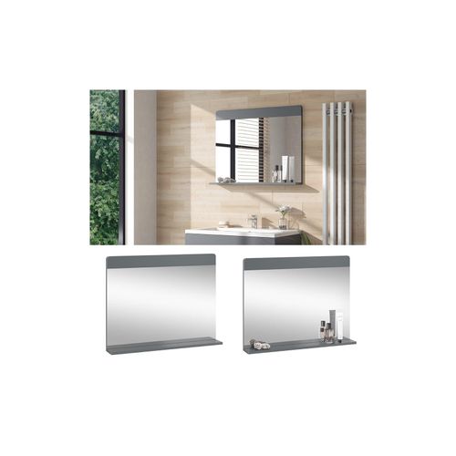 4066731365326 - Badezimmerspiegel Izan Grau 80 x 62 cm mit Regal