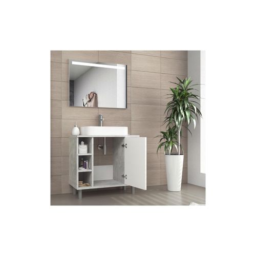4260486835060 - VICCO Waschbeckenunterschrank FYNN Weiß Grau - Badmöbel Badschrank Unterschrank 4260486835060 - VICCO Waschbeckenunterschrank FYNN Weiß Grau - Badmöbel Badschrank Unterschrank