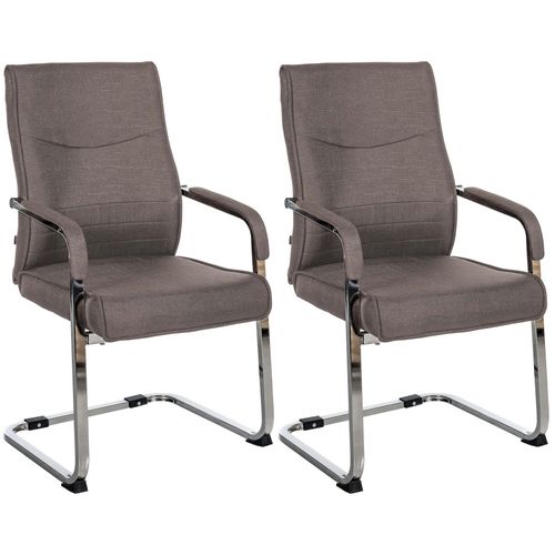 4255716326531 - 2er Set Freischwinger Besucherstuhl Hobart I Stoff- oder Kunstlederbezug Chromgestell Armlehnen Gepolstert I Ergonomischer Schwingstuhl 4255716326531 - 2er Set Freischwinger Besucherstuhl Hobart I Stoff- oder Kunstlederbezug Chromgestell Armlehnen Gepolstert I Ergonomischer Schwingstuhl