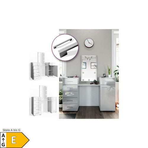 4251421932944 - Schminktisch Zoe Frisiertisch Frisierkommode Spiegel Weiß Hochglanz inklusive LED-Lichterkette 4251421932944 - Schminktisch Zoe Frisiertisch Frisierkommode Spiegel Weiß Hochglanz inklusive LED-Lichterkette