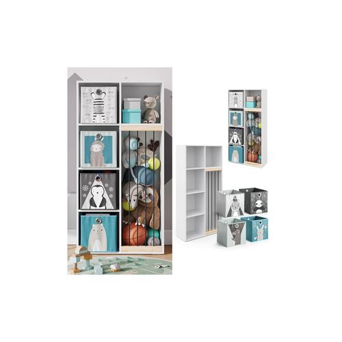 4066731034857 - Kinderregal Kuscheltierbox Aufbewahrung Marvin Bücherregal Weiß Faltbox 4066731034857 - Kinderregal Kuscheltierbox Aufbewahrung Marvin Bücherregal Weiß Faltbox