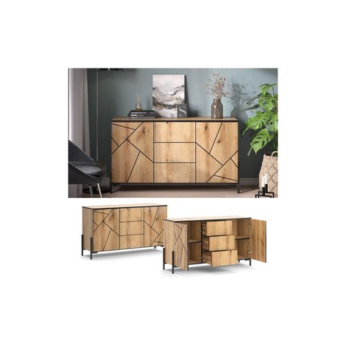 4066731329779 - Sideboard Hatto Eiche Evoke 124 x 969 cm mit 2 Türen Wohnzimmer Schlafzimmer