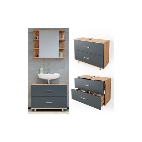 4251421949591 - VICCO Waschbeckenunterschrank ILIAS Eiche Anthrazit Schublade Unterschrank Badezimmer 4251421949591 - VICCO Waschbeckenunterschrank ILIAS Eiche Anthrazit Schublade Unterschrank Badezimmer
