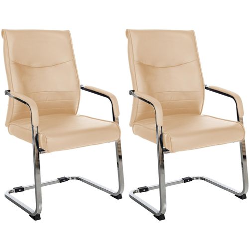 4255716326456 - 2er Set Freischwinger Besucherstuhl Hobart I Stoff- oder Kunstlederbezug Chromgestell Armlehnen Gepolstert I Ergonomischer Schwingstuhl 4255716326456 - 2er Set Freischwinger Besucherstuhl Hobart I Stoff- oder Kunstlederbezug Chromgestell Armlehnen Gepolstert I Ergonomischer Schwingstuhl