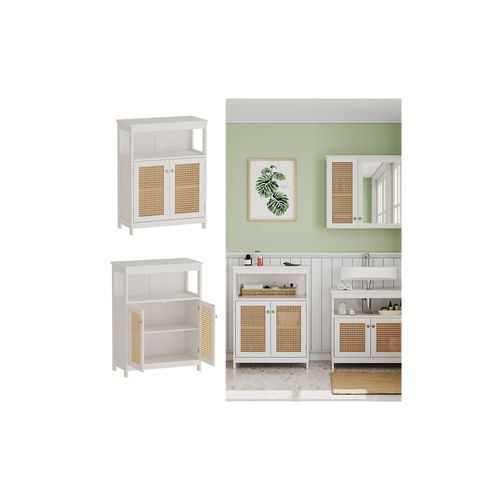 4066731336784 - Sideboard Rosario 60 x 80 cm Weiß mit 2 Türen und Ablage Badezimmer modern 4066731336784 - Sideboard Rosario 60 x 80 cm Weiß mit 2 Türen und Ablage Badezimmer modern