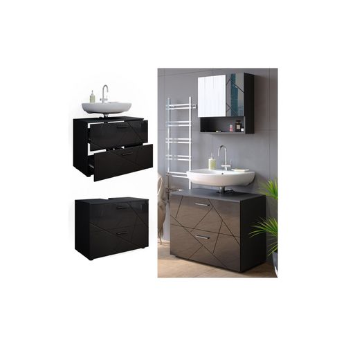 4066731052141 - Waschtischunterschrank Badschrank Badezimmerschrank Irma Anthrazit 80 cm Hochglanz 4066731052141 - Waschtischunterschrank Badschrank Badezimmerschrank Irma Anthrazit 80 cm Hochglanz