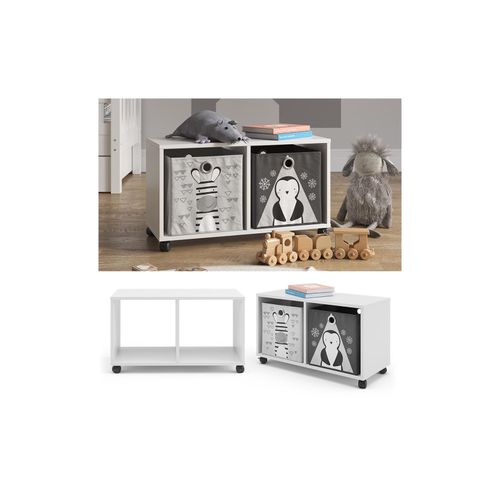 4251421949409 - Rollcontainer Luigi für Faltbox Kinderregal 2 Fächer Spielzeugregal Aufbewahrung