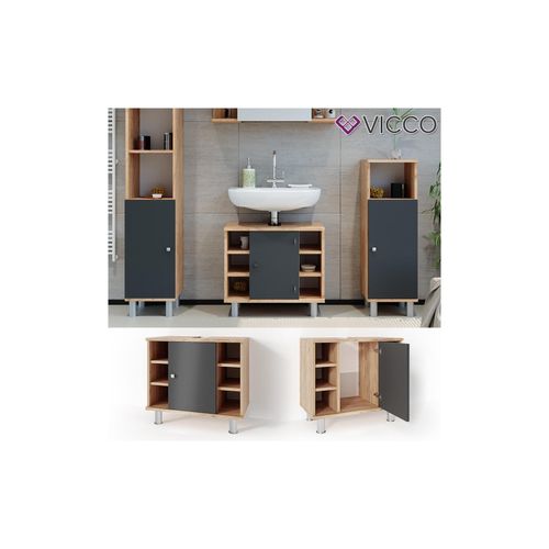 4251421941304 - VICCO Waschbeckenunterschrank FYNN Eiche Anthrazit Badschrank Unterschrank 4251421941304 - VICCO Waschbeckenunterschrank FYNN Eiche Anthrazit Badschrank Unterschrank
