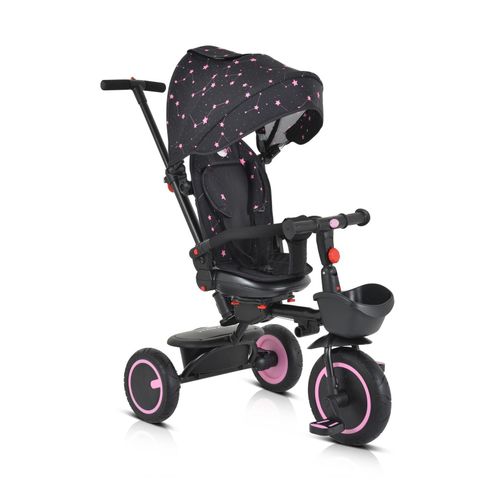 3800146231354 - Byox Dreirad Tricycle Orion faltbar PU-Reifen drehbarer Sitz Schiebestange rosa