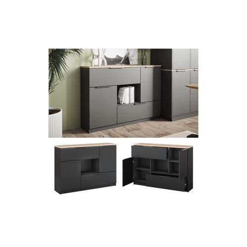 4066731381173 - Sideboard Betti Anthrazit 120 x 836 cm 2x Tür 2x Schublade und 1x offenes Fache Vicco 4066731381173 - Sideboard Betti Anthrazit 120 x 836 cm 2x Tür 2x Schublade und 1x offenes Fache Vicco