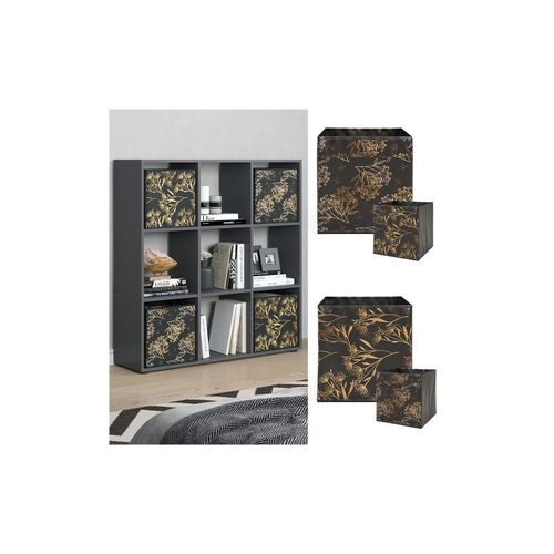 4066731049585 - Raumteiler Würfelregal Standregal Nove Schwarz Faltbox Wohnzimmer Regal 104x108 cm modern Ablage 9 Fächer Dekoregal Ordnerregal Aufbewahrung 4066731049585 - Raumteiler Würfelregal Standregal Nove Schwarz Faltbox Wohnzimmer Regal 104x108 cm modern Ablage 9 Fächer Dekoregal Ordnerregal Aufbewahrung