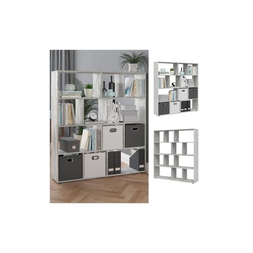4251421933828 - Raumteiler Pilar Bücherregal Standregal Büroregal 12 Fächer Beton 4251421933828 - Raumteiler Pilar Bücherregal Standregal Büroregal 12 Fächer Beton