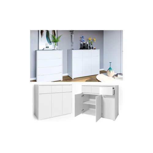 4251421932043 - VICCO Kommode RUBEN Weiß Schubladen 120 cm Sideboard Mehrzweckschrank Schrank 4251421932043 - VICCO Kommode RUBEN Weiß Schubladen 120 cm Sideboard Mehrzweckschrank Schrank