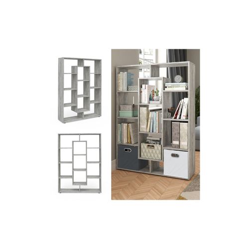 4251421920804 - Raumteiler Bücherregal Standregal Wandregal Büroregal 11 Fächer Beton
