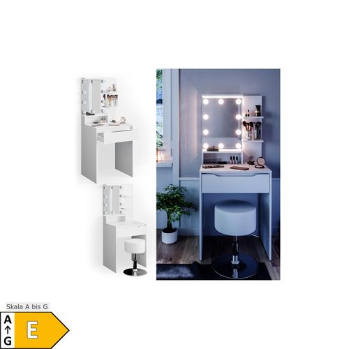 4251421949331 - Schminktisch Frisiertisch Frisierkommode Ruben mit Hocker LED-Beleuchtung