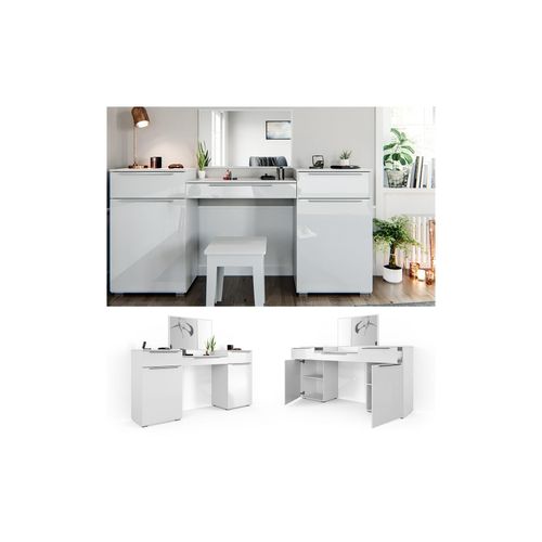 4260423425248 - Schminktisch Lilli Frisiertisch Kommode Frisierkommode Spiegel Weiß 4260423425248 - Schminktisch Lilli Frisiertisch Kommode Frisierkommode Spiegel Weiß