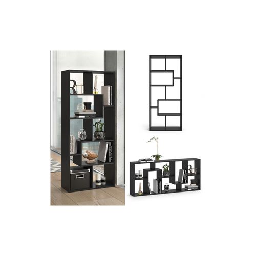 4251421934351 - VICCO Raumteiler NOA Schwarz Bücherregal Standregal Wandregal Büroregal Akte