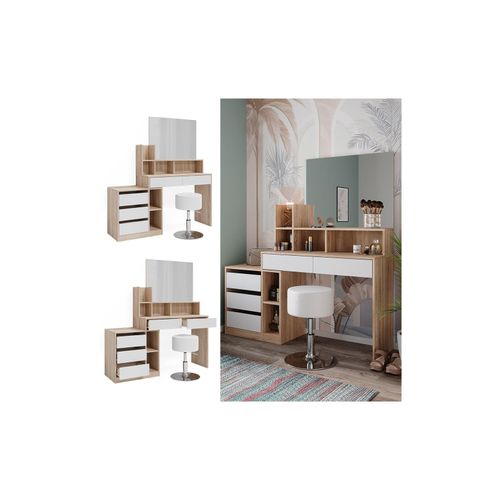4066731347407 - Schminktisch Anja 1398 x 115 cm Sonoma Weiß Spiegel Frisiertisch modern 4066731347407 - Schminktisch Anja 1398 x 115 cm Sonoma Weiß Spiegel Frisiertisch modern