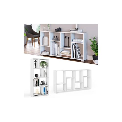 4251421944381 - Raumteiler Domus 8 offene Fächer weiß Bücherregal Standregal Aktenregal 4251421944381 - Raumteiler Domus 8 offene Fächer weiß Bücherregal Standregal Aktenregal