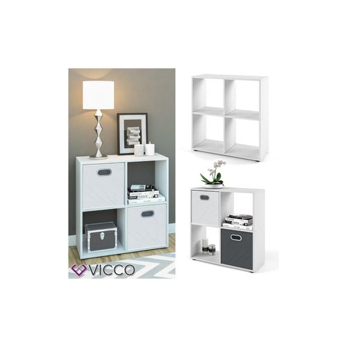 4260486836548 - VICCO Raumteiler TETRA 4 Fächer Weiß - Bücherregal Würfelregal Standregal Regal 4260486836548 - VICCO Raumteiler TETRA 4 Fächer Weiß - Bücherregal Würfelregal Standregal Regal