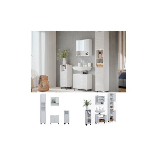 4066731228546 - Badmöbel Set Agasta Weiß 4 Teile mit Hochschrank und Kommode Vicco 4066731228546 - Badmöbel Set Agasta Weiß 4 Teile mit Hochschrank und Kommode Vicco
