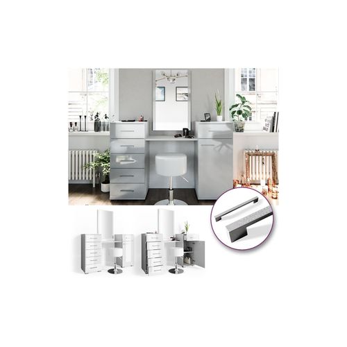 4251421932920 - Schminktisch Zoe Frisiertisch Frisierkommode Spiegel Weiß Hochglanz inklusive Hocker 4251421932920 - Schminktisch Zoe Frisiertisch Frisierkommode Spiegel Weiß Hochglanz inklusive Hocker
