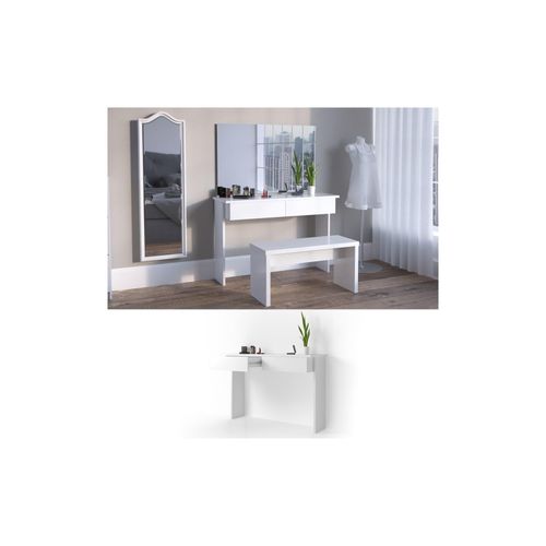 4260486831789 - Schminktisch Azur Kosmetiktisch Frisiertisch Frisierkommode Weiß Hochglanz 4260486831789 - Schminktisch Azur Kosmetiktisch Frisiertisch Frisierkommode Weiß Hochglanz