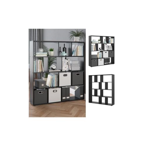 4251421933804 - Raumteiler Pilar Bücherregal Standregal Büroregal 12 Fächer Schwarz 4251421933804 - Raumteiler Pilar Bücherregal Standregal Büroregal 12 Fächer Schwarz
