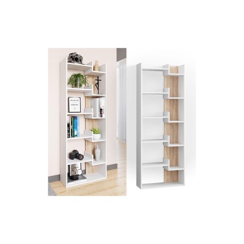 4066731028528 - Bücherregal Raumteiler Standregal Fico Sonoma 6 Etagen Wandregal Hochregal
