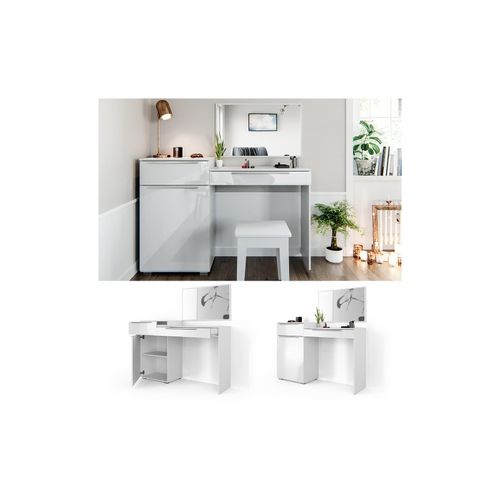 4251421925724 - Schminktisch Little Lilli Frisiertisch Kommode Frisierkommode Spiegel Weiß inklusive Hocker 4251421925724 - Schminktisch Little Lilli Frisiertisch Kommode Frisierkommode Spiegel Weiß inklusive Hocker