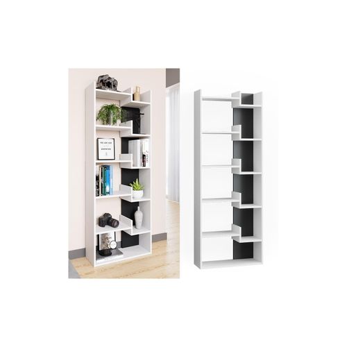 4251421961630 - Bücherregal Raumteiler Standregal Fico weiß 6 Etagen Wandregal Hochregal 4251421961630 - Bücherregal Raumteiler Standregal Fico weiß 6 Etagen Wandregal Hochregal