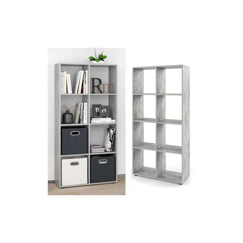 4260486839341 - VICCO Raumteiler SCUTUM 8 Fächer Grau Beton - Bücherregal Standregal Wandregal 4260486839341 - VICCO Raumteiler SCUTUM 8 Fächer Grau Beton - Bücherregal Standregal Wandregal