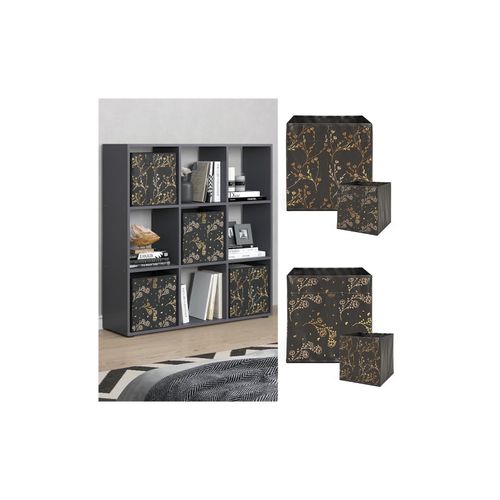 4066731049592 - Raumteiler Würfelregal Standregal Nove Schwarz Faltbox Wohnzimmer Regal 104x108 cm modern Ablage 9 Fächer Dekoregal Ordnerregal Aufbewahrung 4066731049592 - Raumteiler Würfelregal Standregal Nove Schwarz Faltbox Wohnzimmer Regal 104x108 cm modern Ablage 9 Fächer Dekoregal Ordnerregal Aufbewahrung