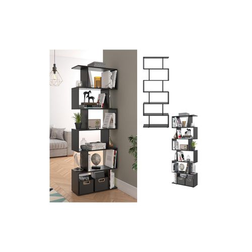 4251421933859 - VICCO Raumteiler LEVIO 6 Fächer Schwarz Bücherregal Standregal Aktenregal Hochregal Regal 4251421933859 - VICCO Raumteiler LEVIO 6 Fächer Schwarz Bücherregal Standregal Aktenregal Hochregal Regal