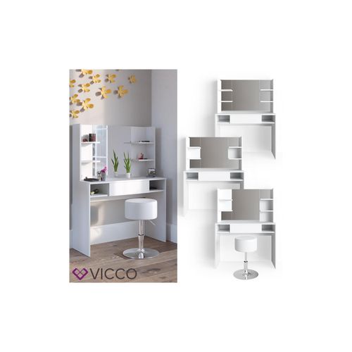 4251421936737 - VICCO Schminktisch DAENERYS Weiß Frisiertisch Frisierkommode Spiegel Hocker 4251421936737 - VICCO Schminktisch DAENERYS Weiß Frisiertisch Frisierkommode Spiegel Hocker