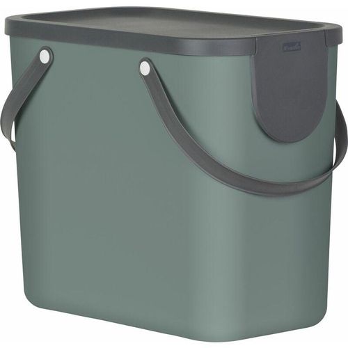 7610859202482 - Rotho Mülleimer Trennsystem ALBULA 25 Liter Stapelbares Recycling Müllsystem für die Küche Farbe mistletoe green