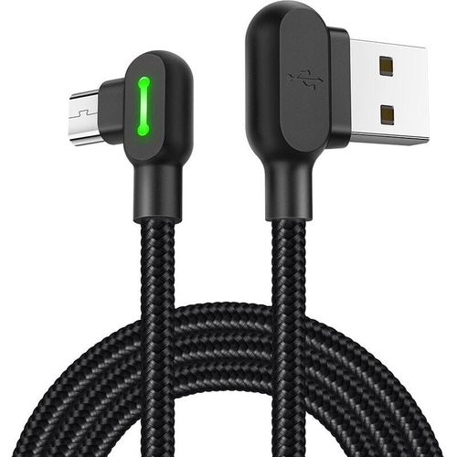 6921002657730 - Mcdodo - led 90 Grad Micro-USB 3M Ladekabel Winkel usb Kabel abgewinkelt Nylon geflochten Schnellladegerät Daten Sync l Form Kabeladapter kompatibel