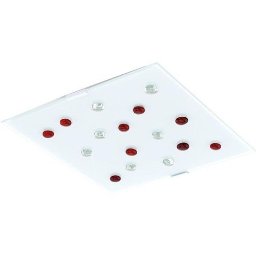 9002759934187 - Eglo - Hochwertige led Decken Leuchte Glas Steine rot weiß klar Beleuchtung Lampe satiniert 93418