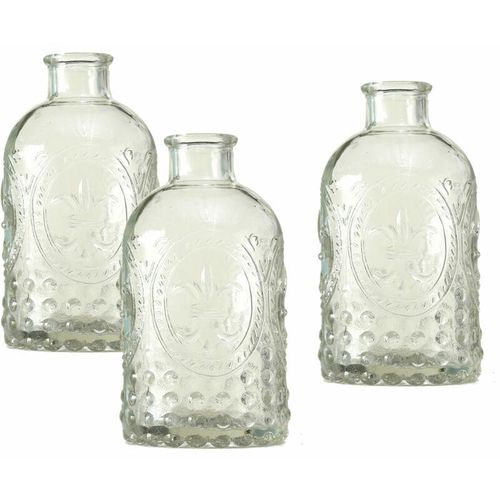 4260700651698 - Spetebo - Glas Vasen 12 cm - 3er Set - Tischvase Blumenvase Tisch Deko Klarglas Flasche