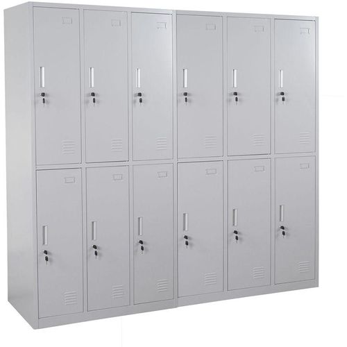 4057651165981 - Schließfach Preston T829 Schließfachschrank Wertfachschrank Spind Metall 12 Fächer grau - grey