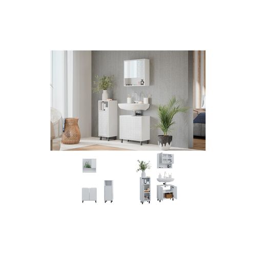4066731228539 - Badmöbel Set Agasta Weiß 3 Teile mit Midischrank Vicco 4066731228539 - Badmöbel Set Agasta Weiß 3 Teile mit Midischrank Vicco
