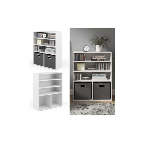 4251421949423 - Bücherregal für 2 Faltboxen Aktenregal Aktenschrank Büroregal Standregal 4251421949423 - Bücherregal für 2 Faltboxen Aktenregal Aktenschrank Büroregal Standregal