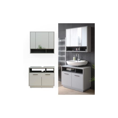 4066731248872 - Badmöbel-Set Badezimmer-Möbel Bad-Schrank Beatrice Grau Anthrazit modern Badezimmerschrank Waschtischunterschrank Spiegelschrank Schranktür Schrankfach 4066731248872 - Badmöbel-Set Badezimmer-Möbel Bad-Schrank Beatrice Grau Anthrazit modern Badezimmerschrank Waschtischunterschrank Spiegelschrank Schranktür Schrankfach