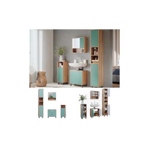 4066731228485 - Badmöbel Set Agasta Mintgrün 4 Teile mit Hochschrank und Kommode Vicco 4066731228485 - Badmöbel Set Agasta Mintgrün 4 Teile mit Hochschrank und Kommode Vicco