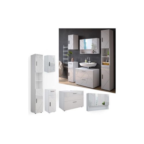 4066731227662 - Badmöbelset Irma Weiß Hochglanz modern 80 cm 30 cm Badezimmerschrank Badschrank Badezimmermöbel Waschtischunterschrank Spiegelschrank Hochschrank Midischrank Hängeschrank Tür Schublade 4066731227662 - Badmöbelset Irma Weiß Hochglanz modern 80 cm 30 cm Badezimmerschrank Badschrank Badezimmermöbel Waschtischunterschrank Spiegelschrank Hochschrank Midischrank Hängeschrank Tür Schublade
