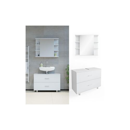 4251421949614 - VICCO Badmöbel Set ILIAS Weiß Bad Spiegel Unterschrank Badschrank 4251421949614 - VICCO Badmöbel Set ILIAS Weiß Bad Spiegel Unterschrank Badschrank