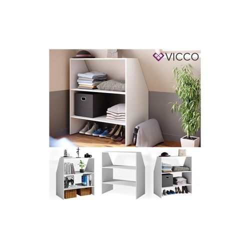4251421943896 - VICCO Dachschrägenregal Bücherregal Wandregal Standregal Regal Dachschräge Weiß 4251421943896 - VICCO Dachschrägenregal Bücherregal Wandregal Standregal Regal Dachschräge Weiß