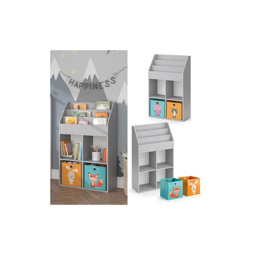 4066731227105 - Kinderregal Bücherregal Wandregal Luigi Hellgrau 72x114 cm modern Kinderzimmer Regal Spielzeugregal Dekoregal Standregal Aufbewahrungsregal Würfelregal Ablage Fach freistehend Faltbox 4066731227105 - Kinderregal Bücherregal Wandregal Luigi Hellgrau 72x114 cm modern Kinderzimmer Regal Spielzeugregal Dekoregal Standregal Aufbewahrungsregal Würfelregal Ablage Fach freistehend Faltbox