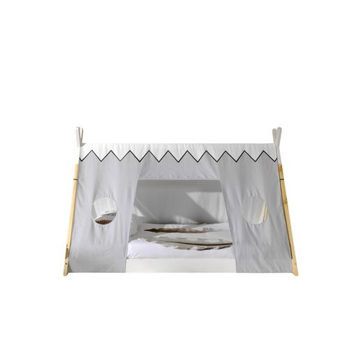 5420070238243 - Tipi Zelt Bett Liegefläche 90 x 200 cm inkl Rolllattenrost und Textilzeltdach Ausf Kiefer massiv natur weiß 5420070238243 - Tipi Zelt Bett Liegefläche 90 x 200 cm inkl Rolllattenrost und Textilzeltdach Ausf Kiefer massiv natur weiß