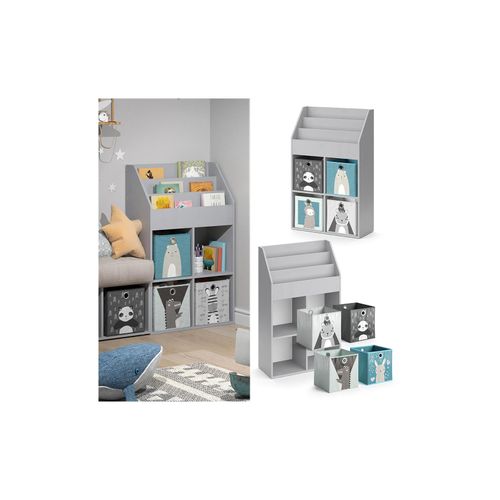 4066731227112 - Kinderregal Bücherregal Wandregal Luigi Hellgrau 72x114 cm modern Kinderzimmer Regal Spielzeugregal Dekoregal Standregal Aufbewahrungsregal Würfelregal Ablage Fach freistehend Faltbox 4066731227112 - Kinderregal Bücherregal Wandregal Luigi Hellgrau 72x114 cm modern Kinderzimmer Regal Spielzeugregal Dekoregal Standregal Aufbewahrungsregal Würfelregal Ablage Fach freistehend Faltbox